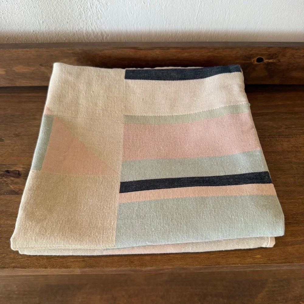 2pc IKEA LYKTBÄRARE Cushion Covers Set Geometric Patchwork Pink Sage